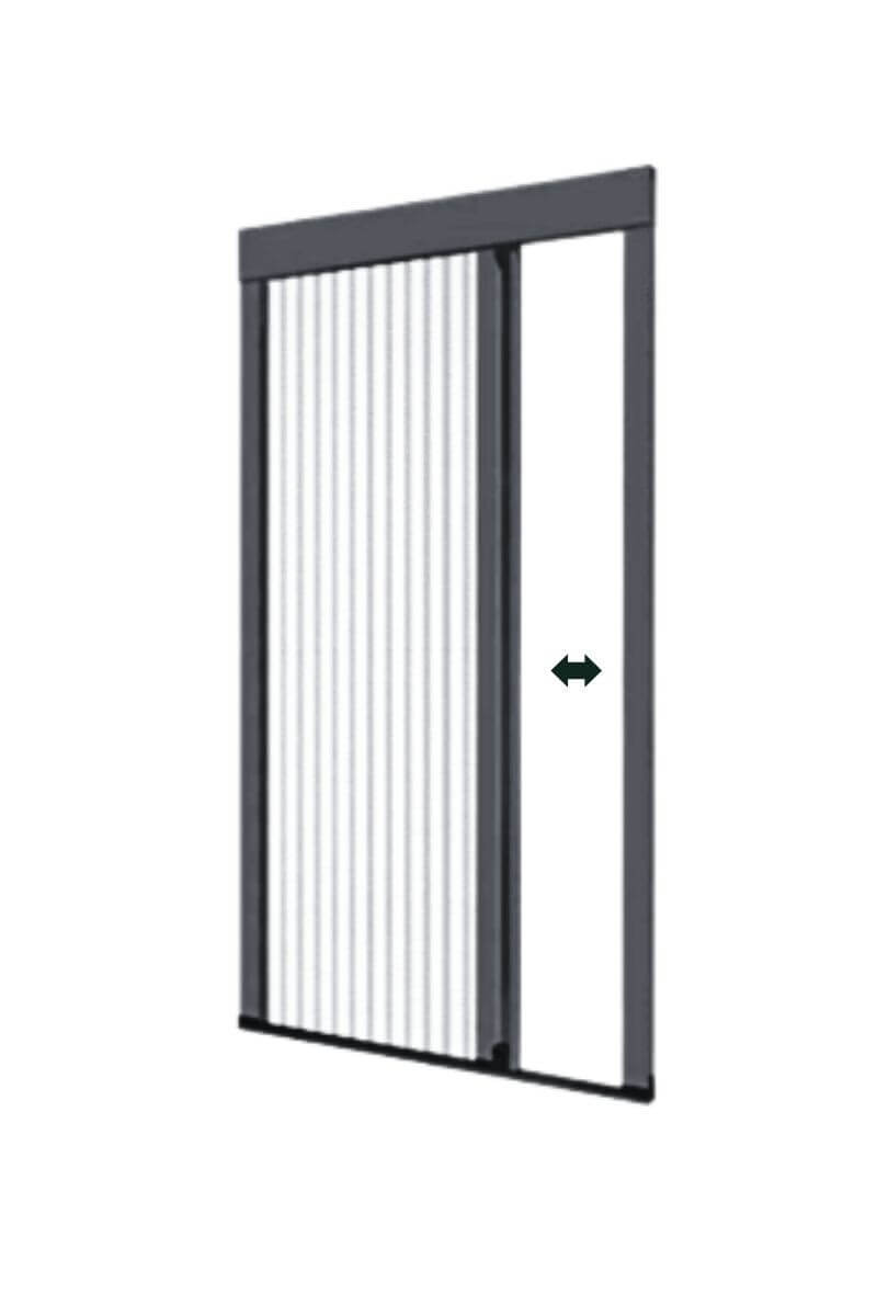 Moustiquaire plissée Plissy 22mm latérale simple pour portes et fenêtres, système de guidage pratique.