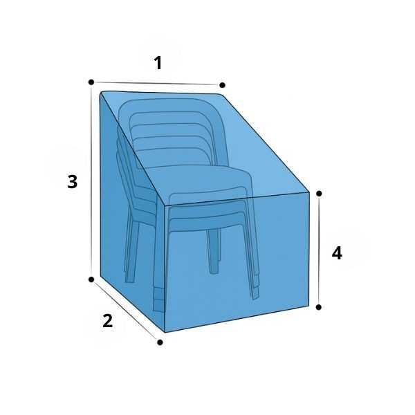 Schéma prise de mesure housse de protection chaises empilées