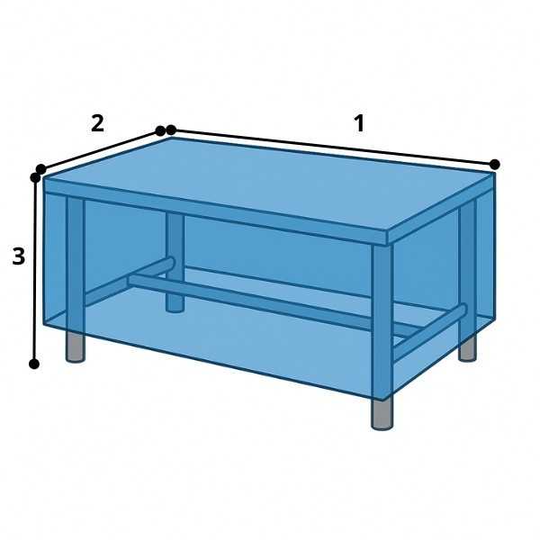 Schéma mesure housse table rectangulaire