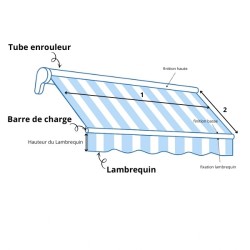Toile de Store Banne sur mesure à Rayures