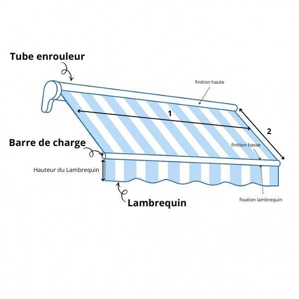 schema toile store banne rayee
