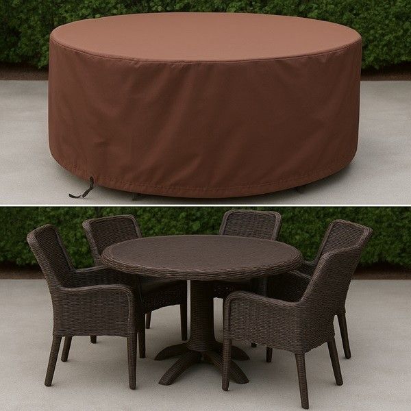 Housse de protection pour salon de jardin rond sur mesure