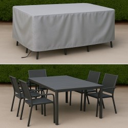 Housse de protection sur mesure pour salon de jardin rectangulaire