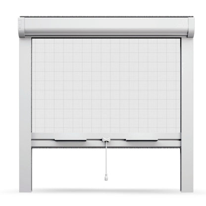 Moustiquaire enroulable Kliky blanche, idéale pour protection contre insectes et ventilation naturelle.
