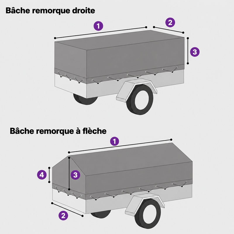 Guide de prise de mesures pour bâche de remorque sur mesure
