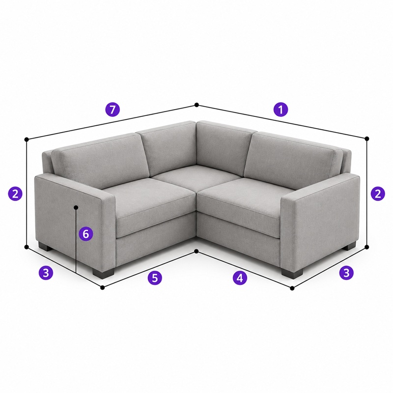 Guide de prise de mesures pour housse de canapé d’angle sur mesure