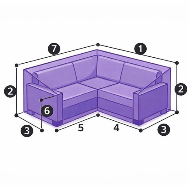 schema mesure housse canape L