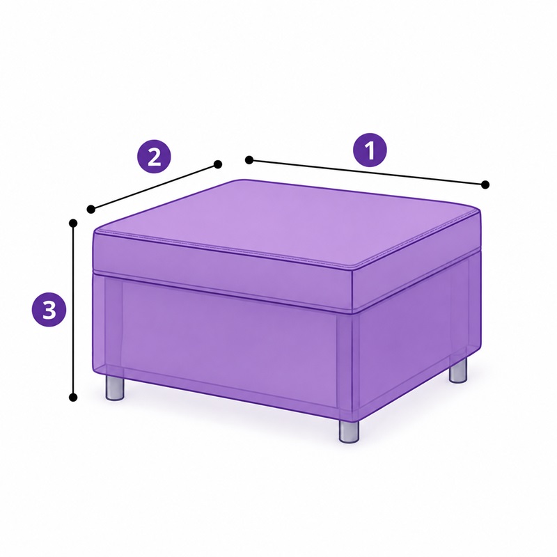 Guide de prise de mesures pour housse de protection pour coussin et ottoman