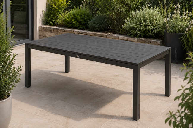 Table de jardin rectangulaire sans housse