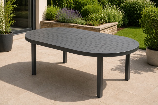Table de jardin ovale sans housse