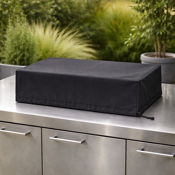 Housse de protection pour plancha - grill installée en extérieur