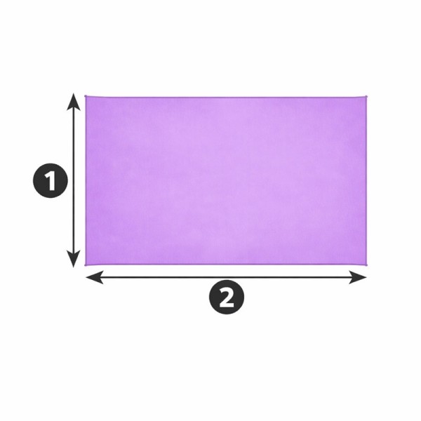 Schéma de la voile d’ombrage rectangulaire avec ses dimensions repérées